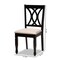 Baxton Studio Reneau Sand Upholstered Espresso Wood 2-Piece Dining Chair Set 162-10527 - alternate 3